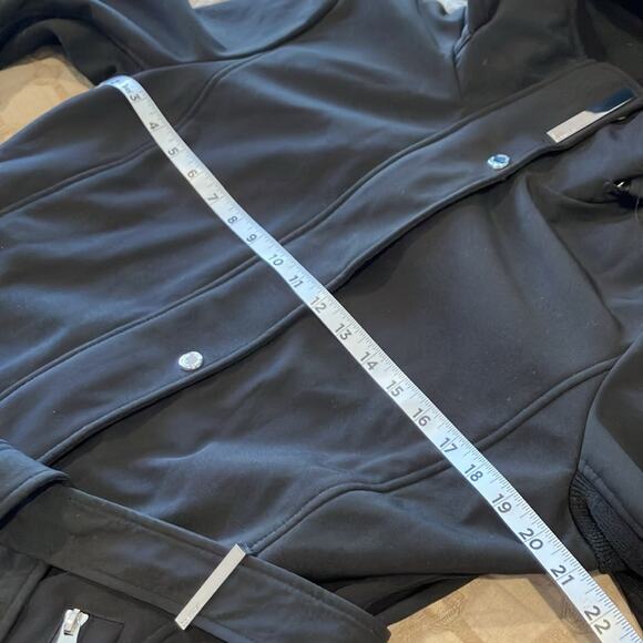 Calvin Klein Black Belted warm Trench Rain Coat size XL - Picture 4 of 9